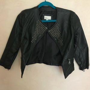 RD Faux Leather Studded Short Jacket